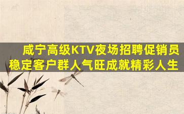 咸宁高级KTV夜场招聘促销员稳定客户群人气旺成就精彩人生