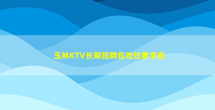 玉林KTV长期招聘包吃住要求低